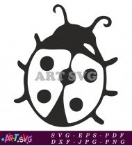 Black And White Ladybug Illustration Clip Art SVG