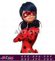 Ladybug Superhero In Red Costume Illustration SVG