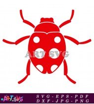 Simple Red Ladybug Clip Art Illustration SVG