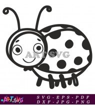 Ladybug Cartoon Illustration Clipart Design SVG