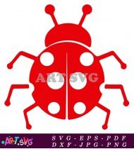 Red Ladybug Design Simple Clipart SVG