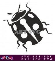 Simple Black And White Ladybug Design SVG