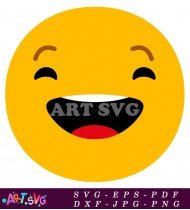 Cute Cartoon Smiling Emoji Winking SVG