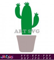 Cactus Pot Green Plant Pot Illustration SVG