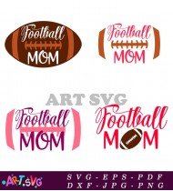 Football Mom Text Vector Illustration SVG