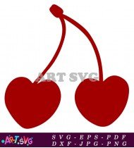 Red Cherry Clip Art Silhouette SVG