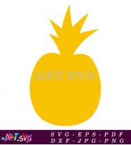 Yellow Pineapple Simple Fruit Clipart SVG