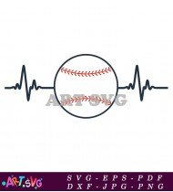 Baseball Icon and Heartbeat Graphic SVG 1