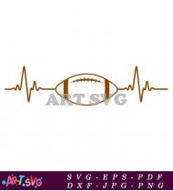 Football with a Heartbeat Line SVG