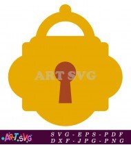 Padlock Icon Yellow Silhouette On White SVG