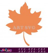 Orange Autumn Maple Leaf Silhouette Vector Graphic SVG 2