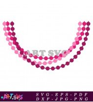 Pink Bead Garland Vector Graphic for Parties SVG