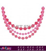 Pink Bead Garland Vector Illustration Graphic SVG