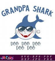 Grandpa Shark Character Illustration Clip Art Design SVG