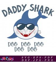 Daddy Shark Cartoon Character Design Free SVG