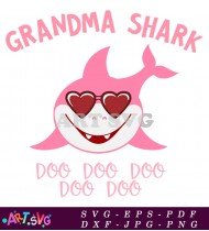 Grandma Shark Design Illustration Cute Cartoon SVG