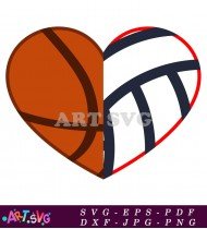 Basketball And Volleyball Clipart Vector Design SVG