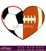 Football And Basketball Clip Art Love SVG