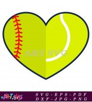 Tennis Ball and Softball Love Clipart SVG