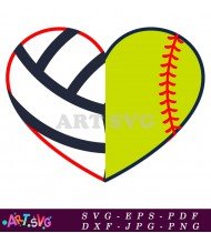 Volleyball and Softball Love Image SVG