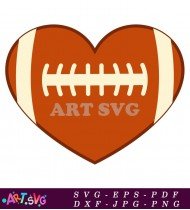 Football American Heart Shape Graphic Design SVG