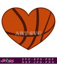 Basketball Sports Heart Clipart Printable SVG