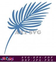 Blue Palm Leaf Design Illustration Background SVG