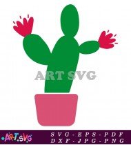 Green Cactus Plant Illustration Design Clipart SVG