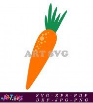 Orange Carrot With Green Leaf Topping SVG