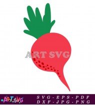 Red Beet With Green Leaf Topping SVG 2