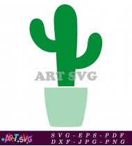 Cactus Green Plant Pot Light Green Pot SVG