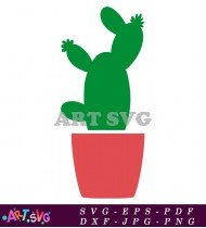 Cactus Green Plant Pot Red Pot SVG 1