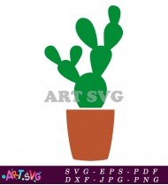 Cactus Green Plant Pot Brown Pot SVG 2