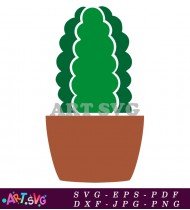 Cactus Green Plant Pot Brown Pot SVG 3