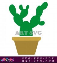 Potted Cactus Plant Clip Art SVG