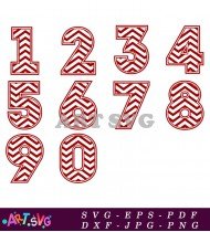 Red White Chevron Number 1 Clipart Design SVG