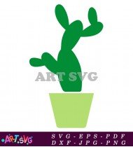 Green Cactus Pot Printable Home Decor Decal SVG 1