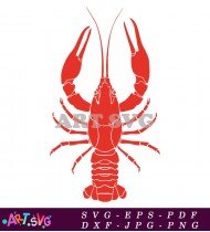 Simple Red Lobster Clipart Design SVG