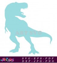 Simple Blue Dinosaur Clipart SVG