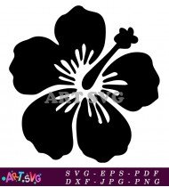 Black and White Hibiscus Flower Moana SVG