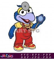 Purple Muppet Baby Wearing Stethoscope SVG