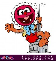 Red Muppet Baby With a Wand SVG