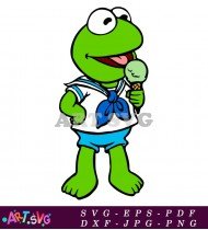 Green Muppet Baby With Ice Cream SVG