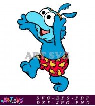 Blue Muppet Baby with Duck Print Pajamas SVG