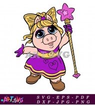 Blonde Muppet Baby Holding Magic Wand SVG