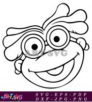 White Muppet Baby with Round Glasses SVG