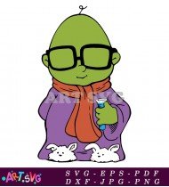 Muppet Baby Wearing Purple Shirt Illustration SVG