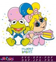 Muppet Babies Pig Holding Yellow Cake SVG