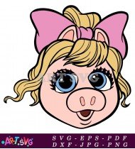 Blonde Muppet Baby Pig Girl Character SVG