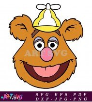 Brown Muppet Baby Bear Character Vector SVG